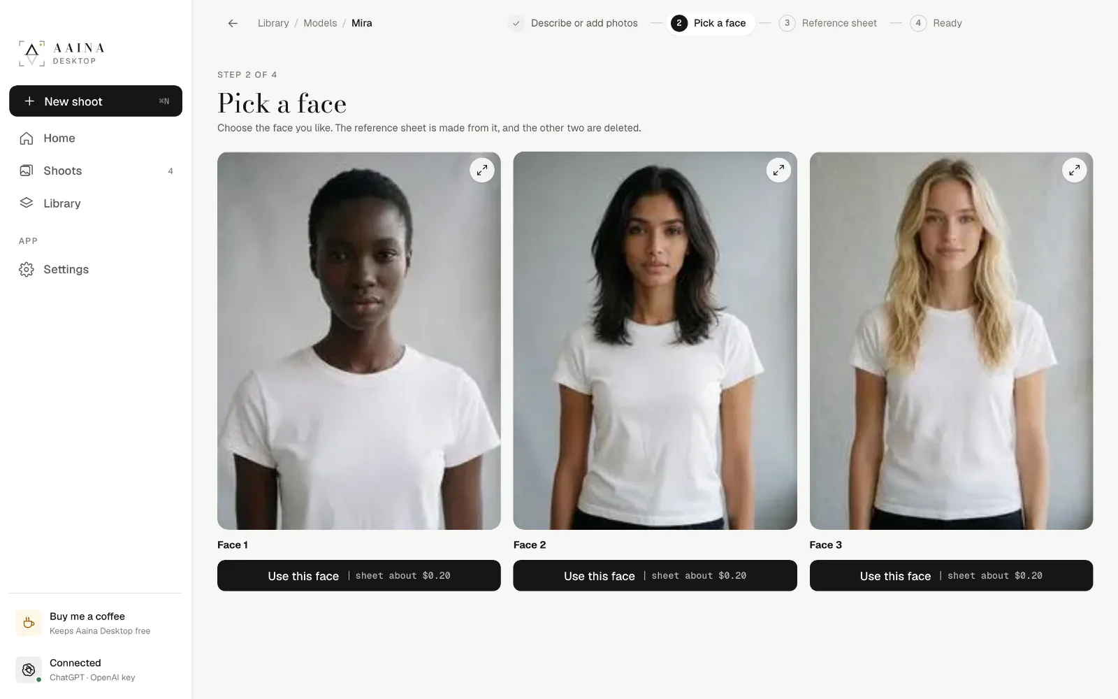 Pick one of three faces