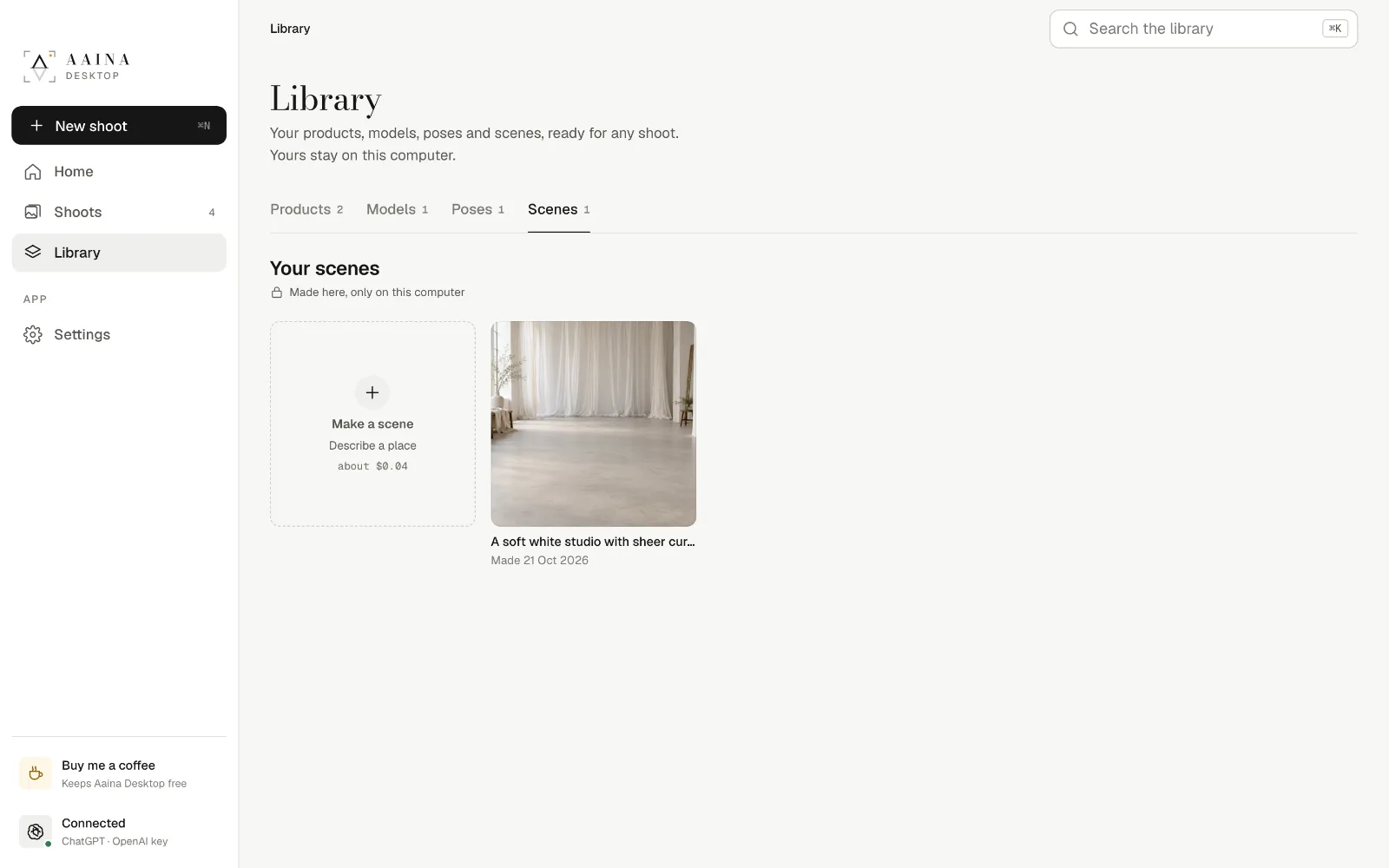 A scene you made, in your Library